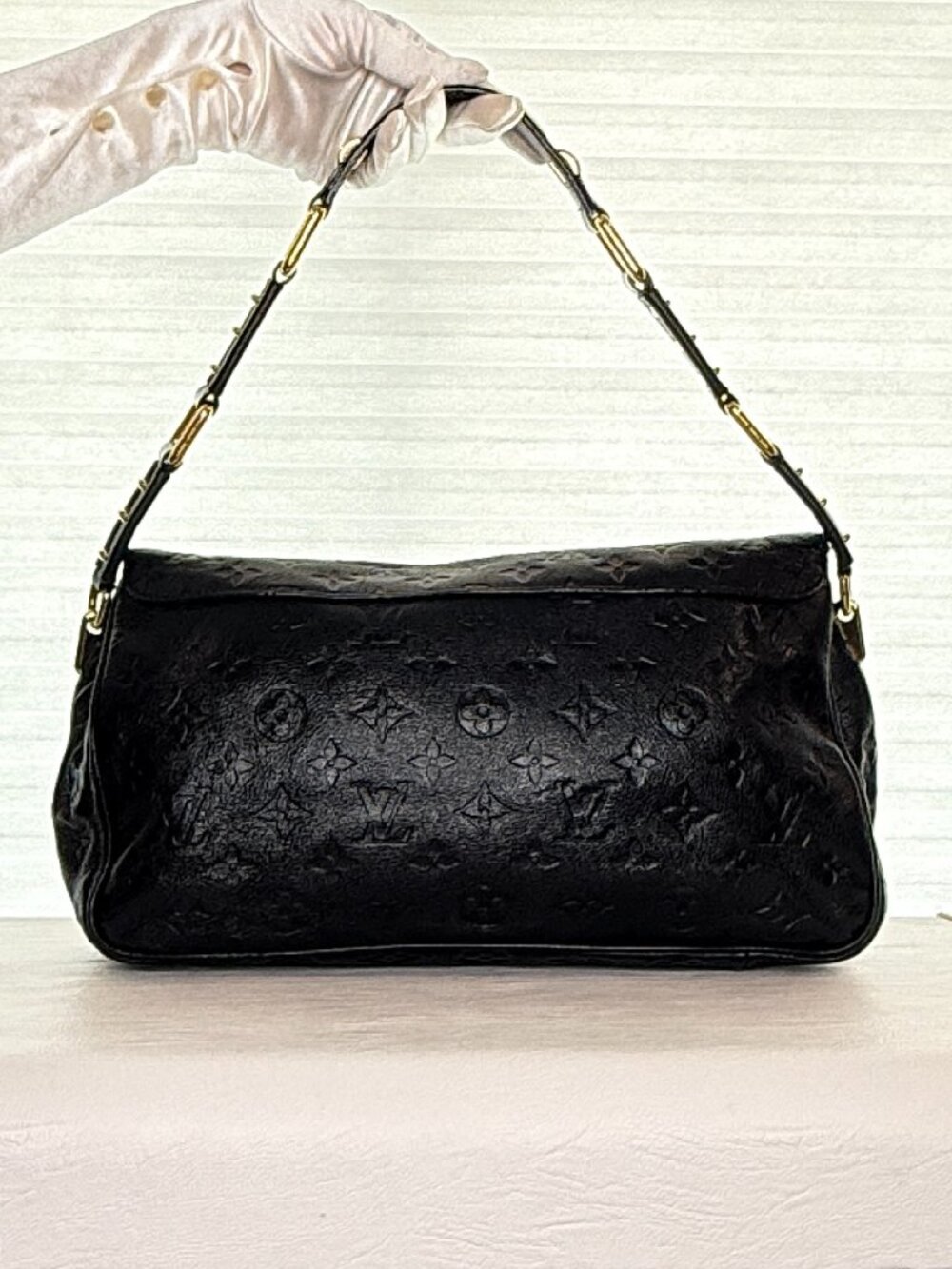 Louis Vuitton Rubel Monogram Empreinte Black Leather Shoulder Bag 2009 - Picture 3 of 16